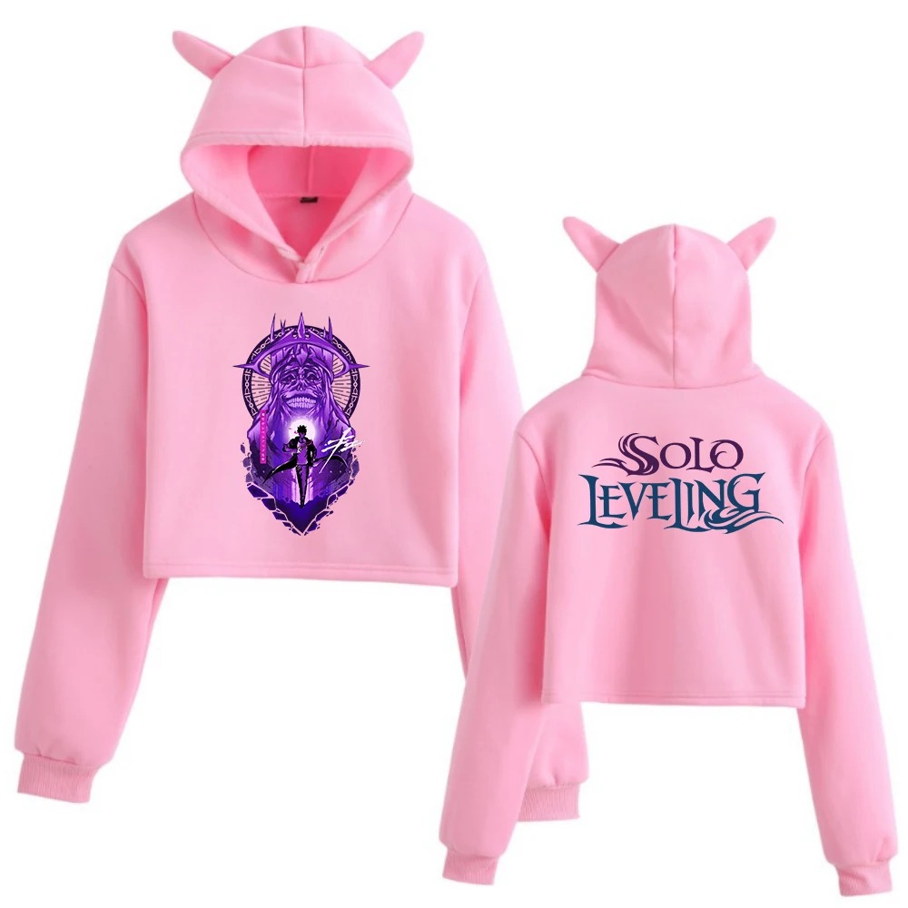 Solo Leveling Cute Crop Top Hoodie for Women